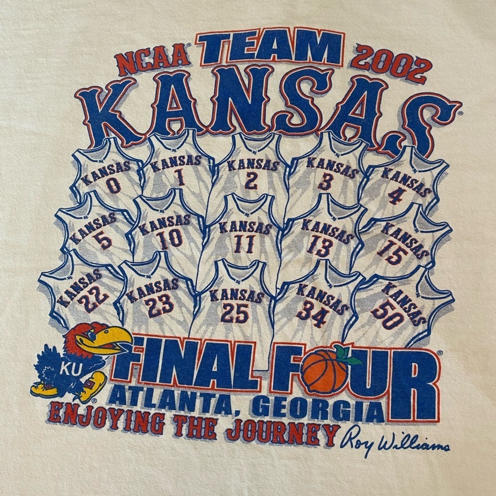 Kansas Jayhawks 2002 Final Four Shirt Size 2XL Color White -Flaws‎ - Picture 2 of 5